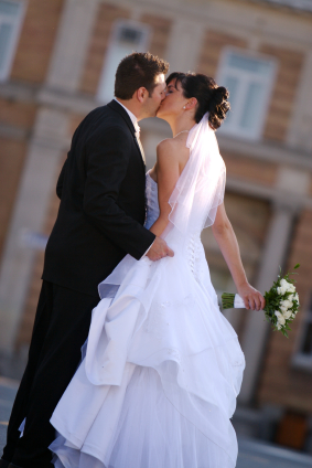 bridal & wedding day poems & prayers Bride & Groom Kissing on their Wedding Day